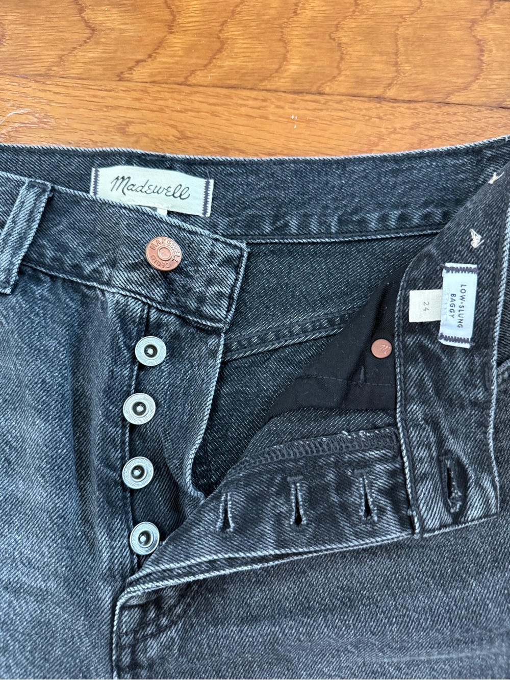 Madewell Wide-Leg Flare Jeans in Washed Black - Picture 2 of 3